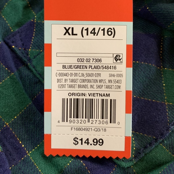 Girls Long Sleeve Woven Button-Down Shirt Green XL - Picture 3 of 3